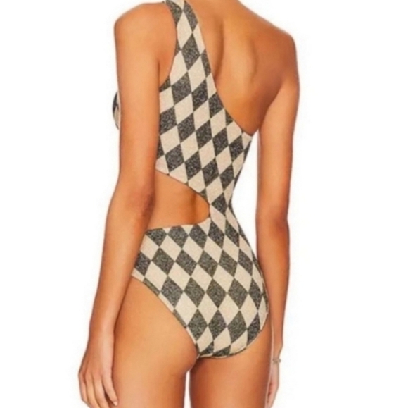 New!Beach Riot Celine One Piece Harlequin Diamond Pattern - Picture 4 of 13